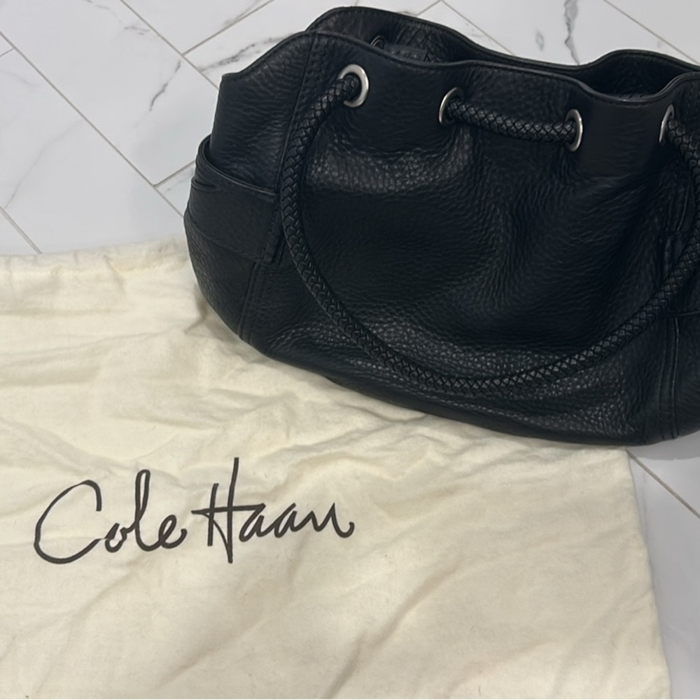 Cole Haan Black Shoulder Bag with Structured Design